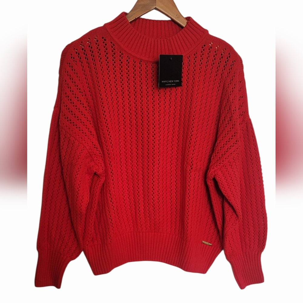 Marc New York Vibrant Red Knit Sweater NWT